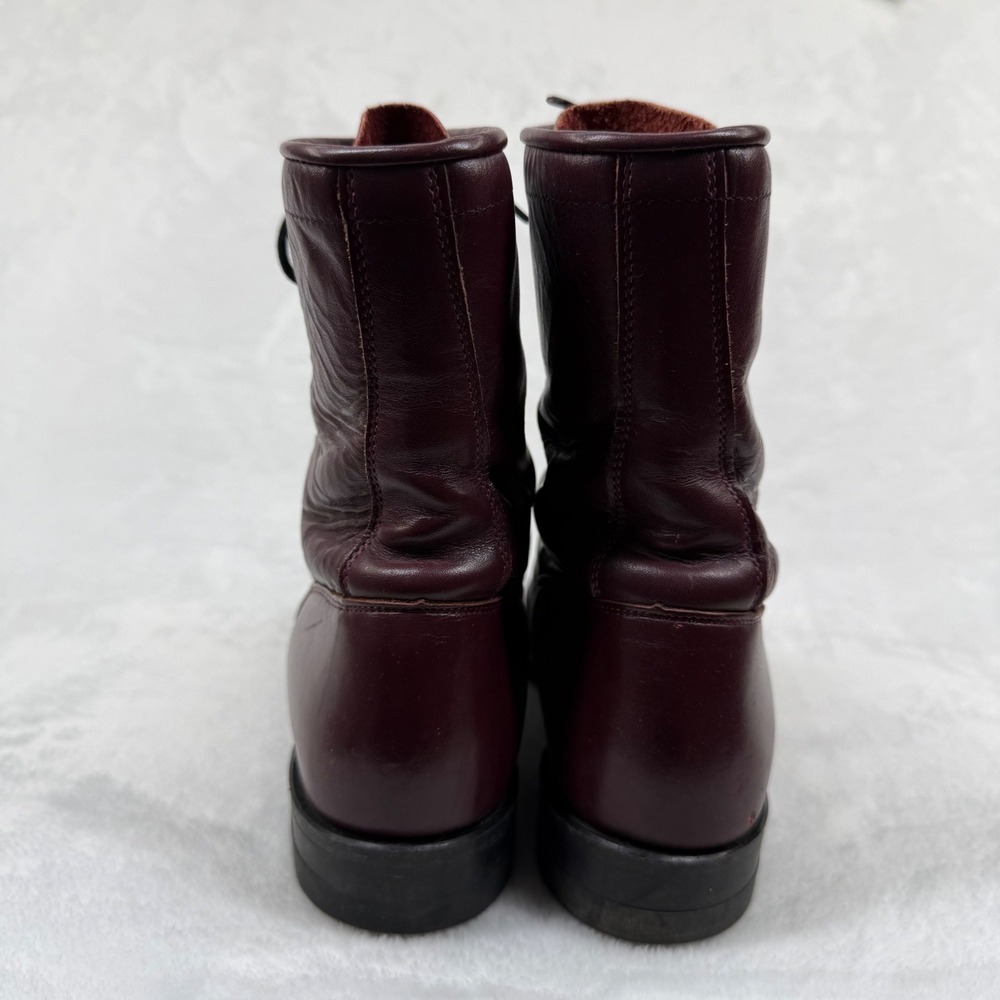 Justin L510 Burgundy Leather Lace Up Roper Boots Kiltie Fringe USA Made 7B - Picture 5 of 14